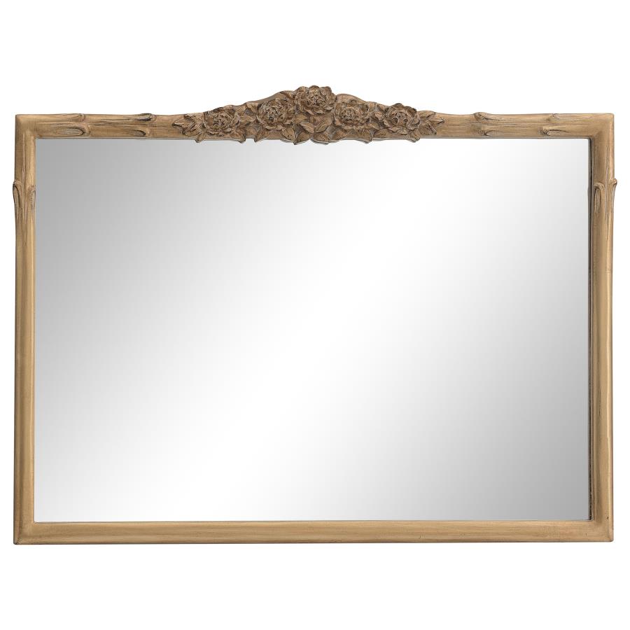 Sylvie 40 x 30 Inch French Provincial Mantle Mirror Gold (image for) Sylvie 40 x 30 Inch French Provincial Mantle Mirror Gold