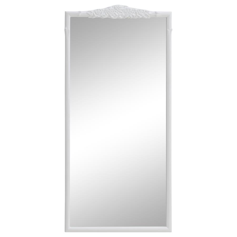 Sylvie 30 x 65 Inch French Provincial Floor Mirror White (image for) Sylvie 30 x 65 Inch French Provincial Floor Mirror White