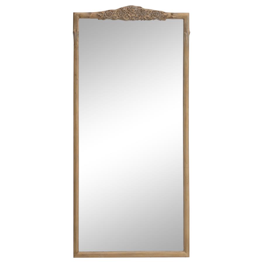 Sylvie 30 x 65 Inch French Provincial Floor Mirror Gold (image for) Sylvie 30 x 65 Inch French Provincial Floor Mirror Gold