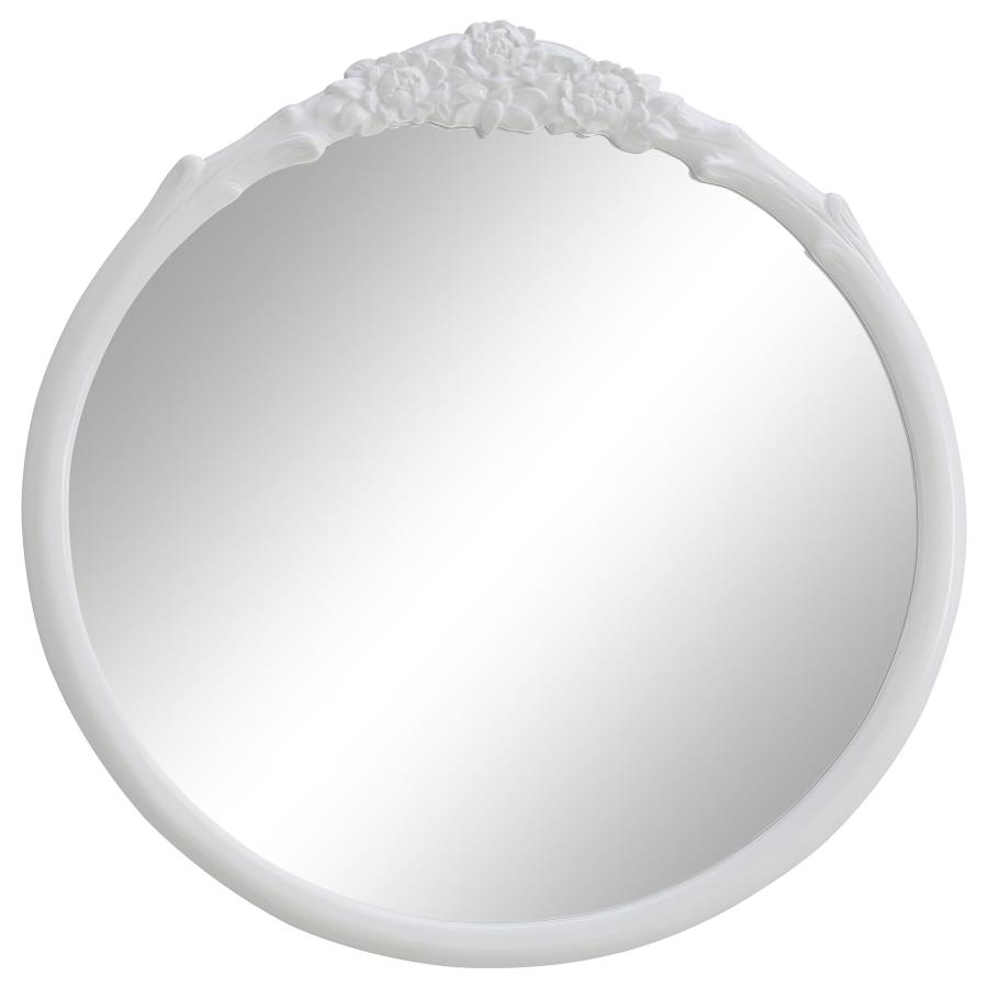 Sylvie 30 x 31 Inch French Provincial Wall Mirror White (image for) Sylvie 30 x 31 Inch French Provincial Wall Mirror White