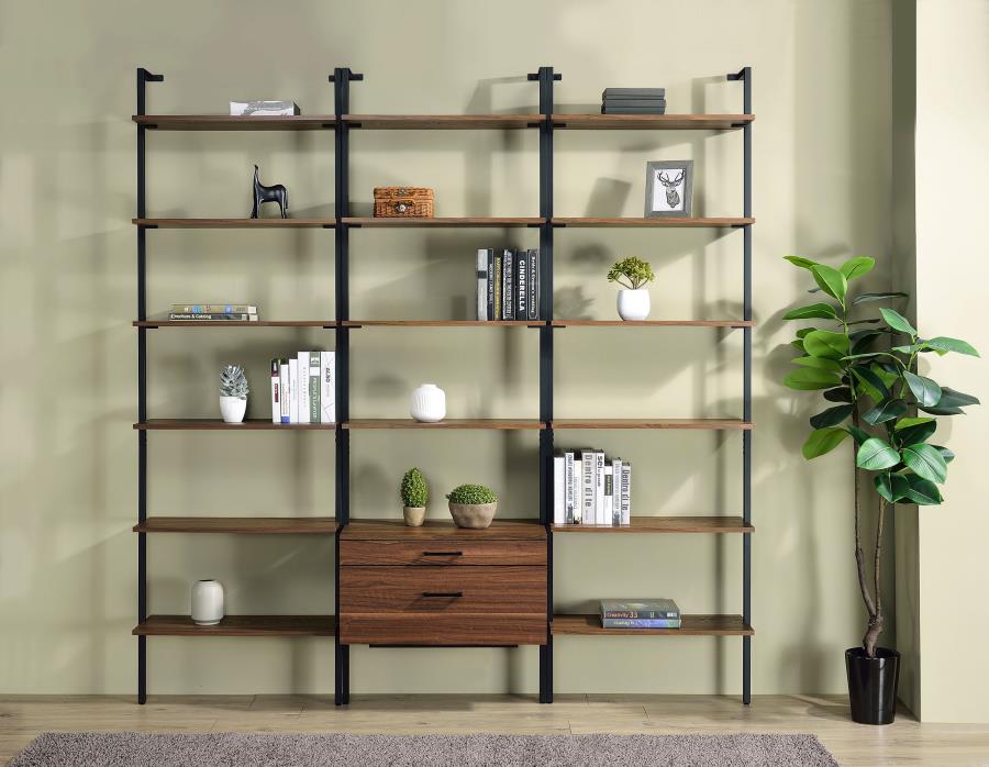 Modal Additional Images for Owens 96-inch 6-shelf Wall Bookshelf Walnut
