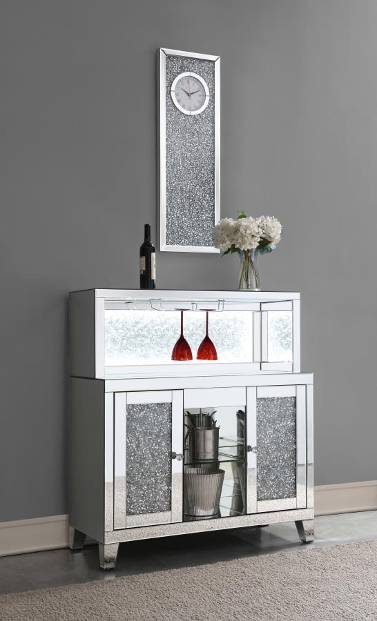 Modal Additional Images for Minette Mirrored Wall Clock Acrylic Crystal Inlay Silver